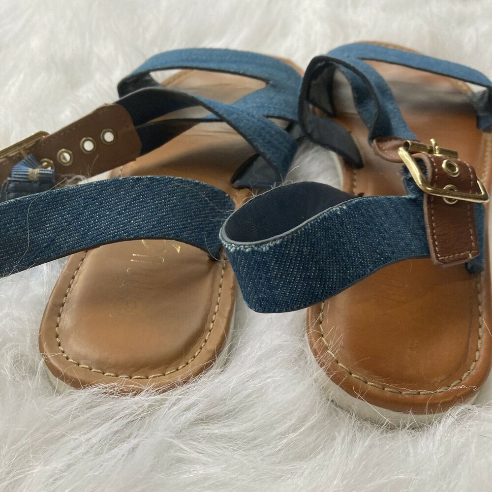 Rogue Helium Strappy Shoe Sandal Womens Size 8M Blue Denim Summer Spring - Picture 7 of 7